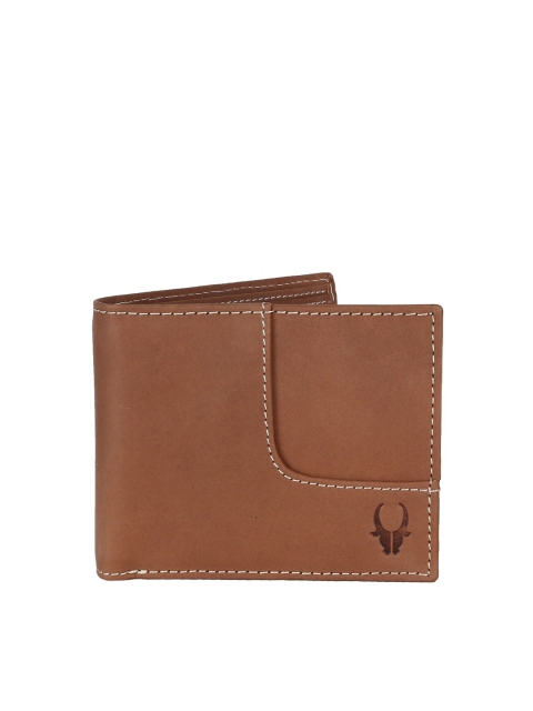 

WildHorn Men Tan Brown Solid Genuine Leather RFID Two Fold Wallet