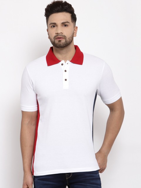 

Kalt Men White Polo Collar T-shirt