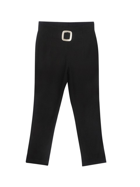 

Tiny Girl Girls Black Solid Skinny-Fit Cotton Treggings
