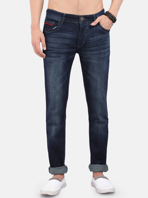 

VUDU Men Navy Blue Smart Slim Fit Light Fade Stretchable Jeans