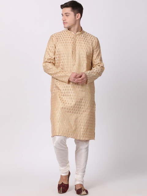 

TABARD Men Beige Ethnic Motifs Jacquard Kurta