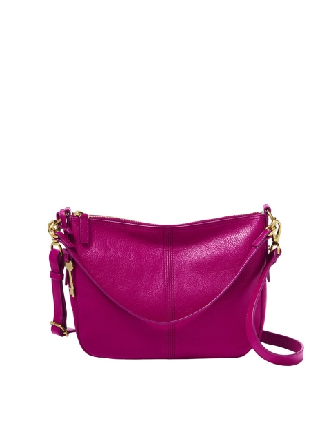 

Fossil Pink Solid Leather Shoulder Bag