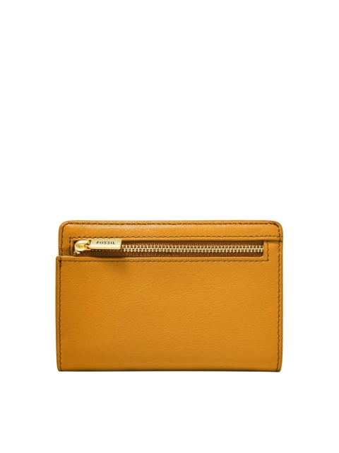 

Fossil Women Yellow Solid Leather Two Fold Wallet