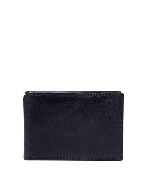 

Fossil Men Navy Blue Textured Two Fold Wallet