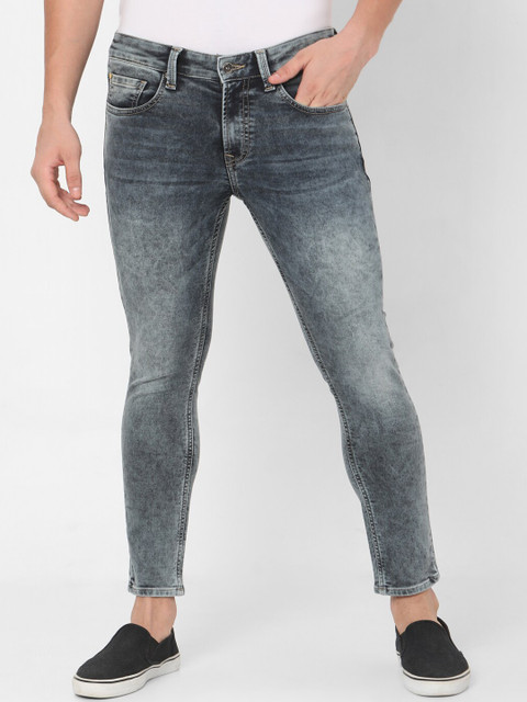 

SPYKAR Men Grey Slim Fit Low-Rise Low Distress Heavy Fade Jeans