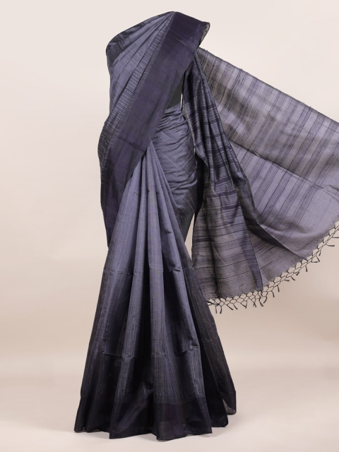 

Pothys Blue Pure Silk Tussar Saree