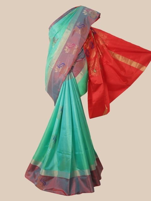 

Pothys Green Ethnic Motifs Zari Pure Silk Saree Kanjeevaram