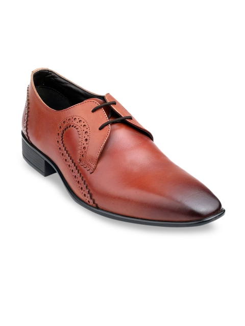 

MISSALI 1932 Men Tan Brown Solid Formal Leather Derbys