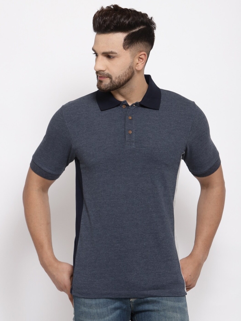 

Kalt Men Blue Polo Collar T-shirt