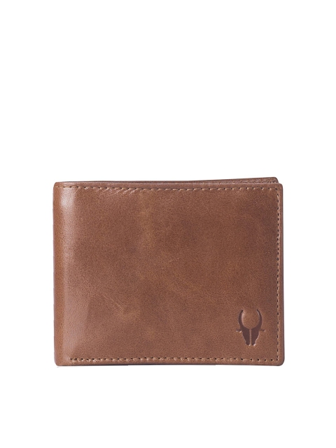 

WildHorn Men Brown Solid Leather RFID Protected Two Fold Wallet