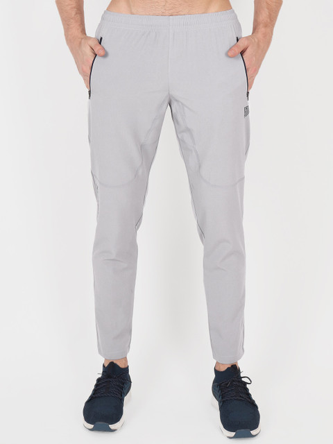 

VEGA Men Grey Solid Slim-Fit Dri-Fit Sports Track Pants, Grey melange