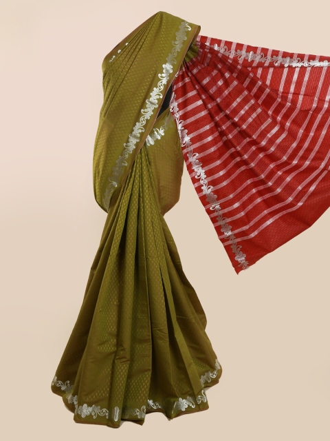 

Pothys Olive Green Woven Design Art Silk Saree