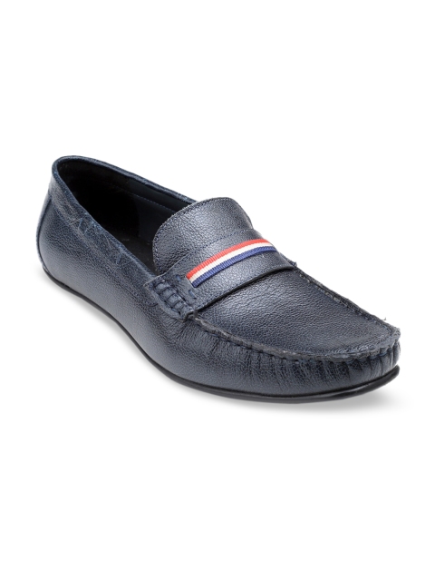 

MISSALI 1932 Men Navy Blue Textured Leather Loafers