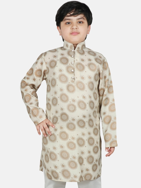 

SG YUVRAJ Boys Beige Ethnic Motifs Printed Kurta