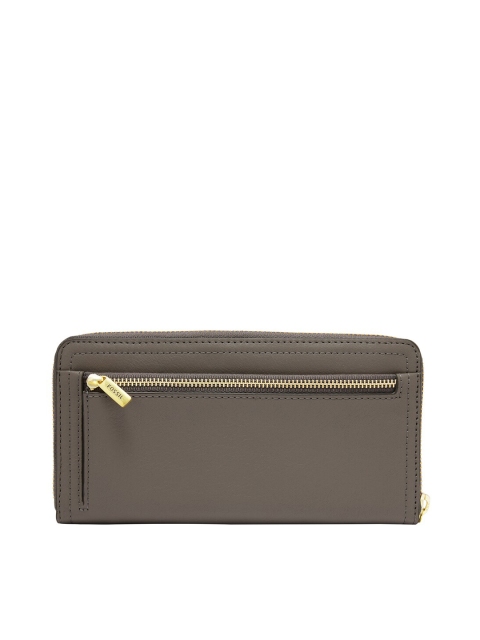 

Fossil Grey Solid Leather Purse Clutch