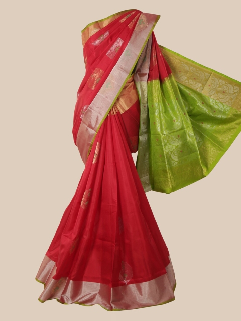 

Pothys Red Woven Design Pure Silk Saree Kanjeevaram