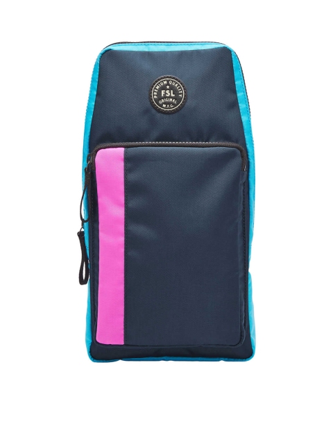 

Fossil Men Navy Blue & Pink Colourblocked Messenger Bag MBG9506406