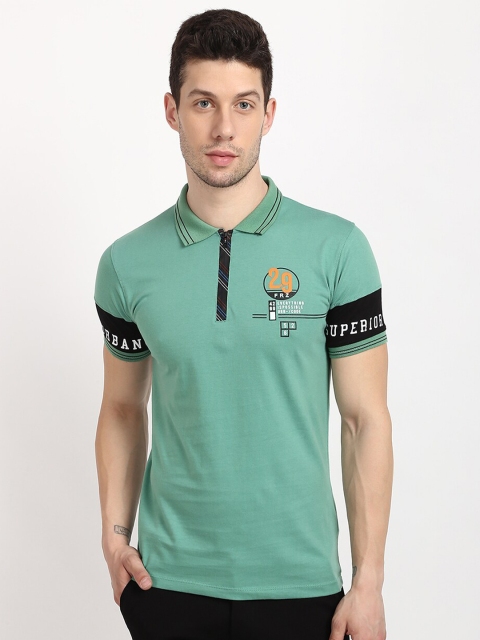

V2 Value & Variety Men Green Solid Polo Collar T-shirt