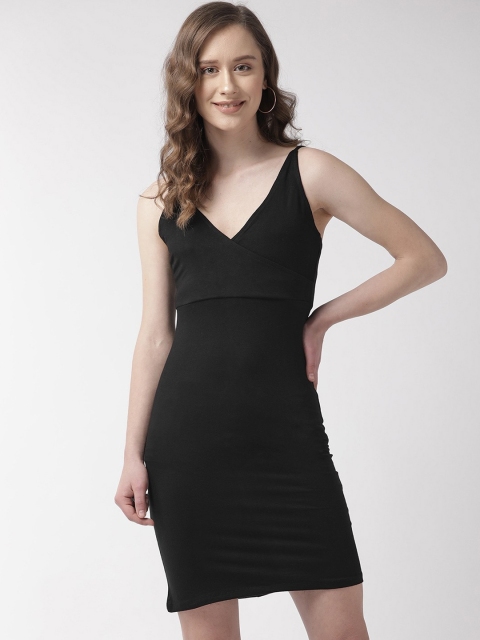 

Sera Black Solid Bodycon Dress