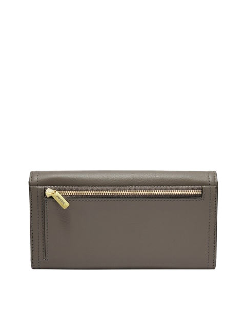 

Fossil Grey Solid Leather Purse Clutch