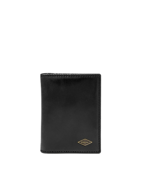 

Fossil Men Black Solid Card Holder