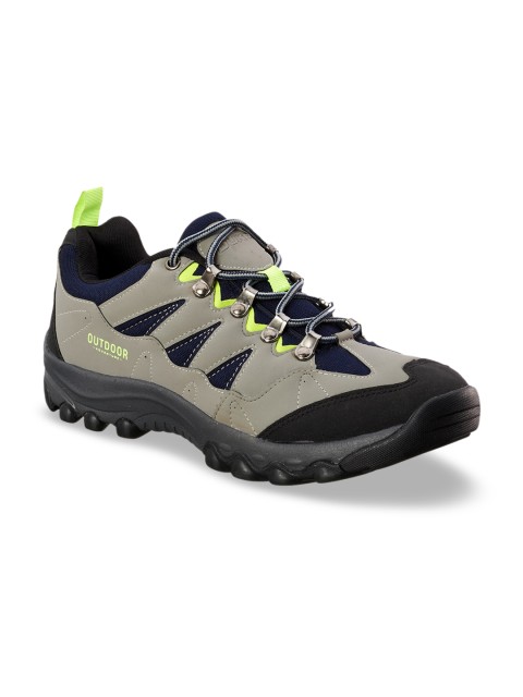 

Duke Men Grey & Navy Blue Woven Design Sneakers