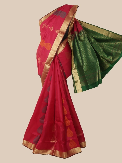 

Pothys Pink Pure Silk Woven Design Kanjeevaram Saree