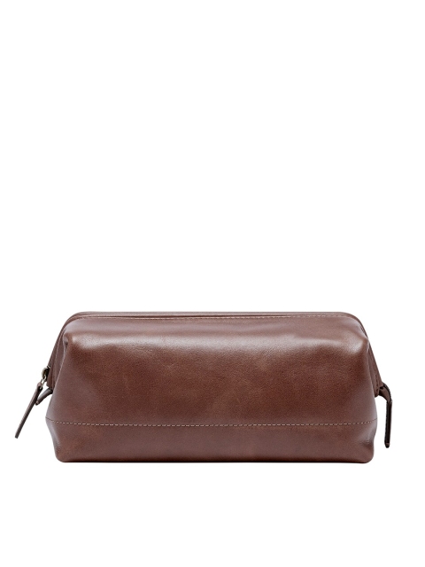 

Fossil Men Brown Solid Leather Zip Around Wallet