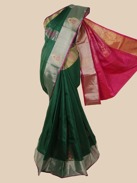 

Pothys Green Pure Silk Woven Design Kanjeevaram Saree