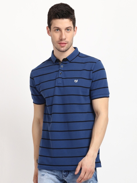 

V2 Value & Variety Men Blue Striped Polo Collar T-shirt
