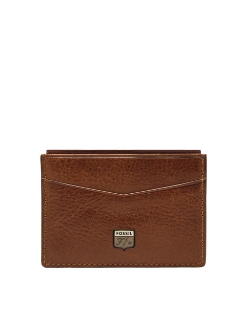 

Fossil Men Brown Solid Leather Card Holder