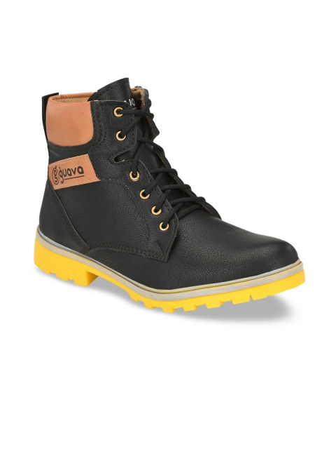 

Guava Men Black Mid-Top Flat Boots
