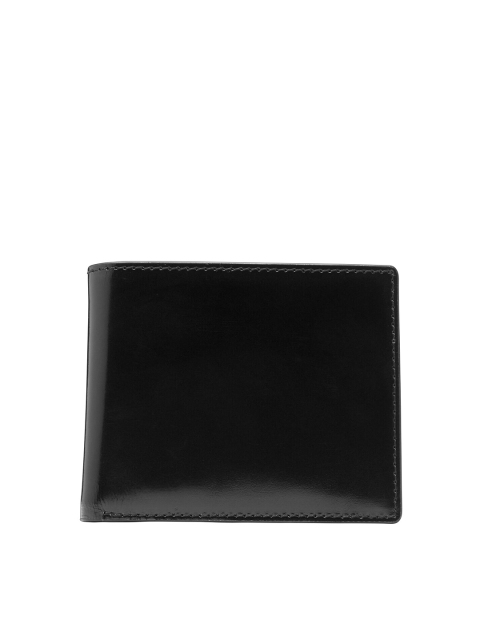 

Fossil Men Black Solid Leather Two Fold Wallet