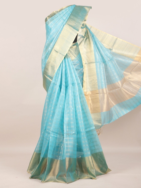 

Pothys Blue Woven Design Pure Silk Saree