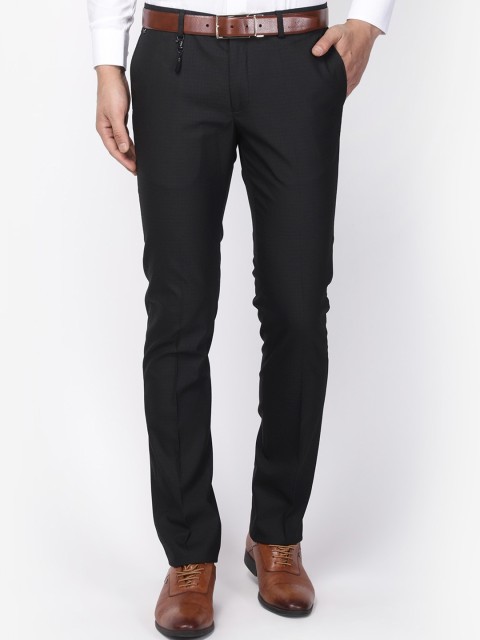 

Blackberrys Men Black Slim Fit Solid Formal Trousers