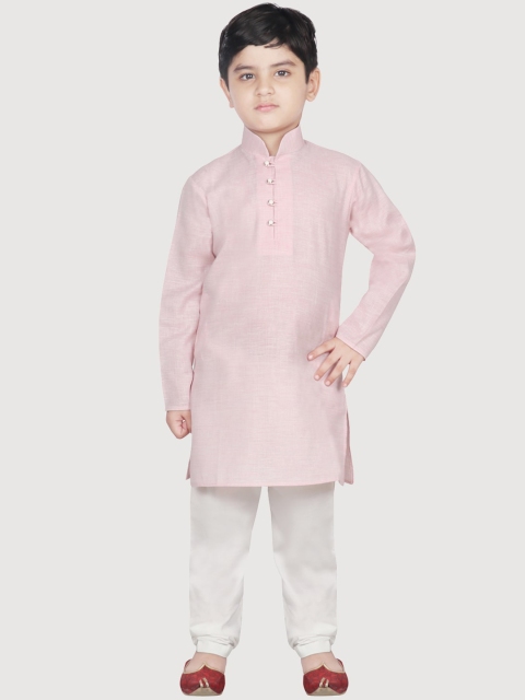 

SG YUVRAJ Boys Pink Pure Cotton Kurta with Pyjamas