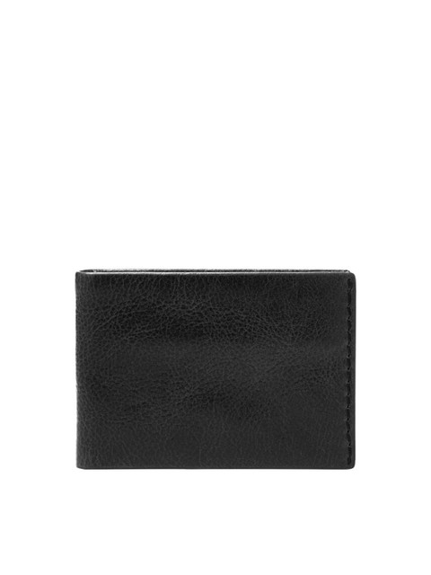 

Fossil Men Black Textured Leather Two Fold Wallet