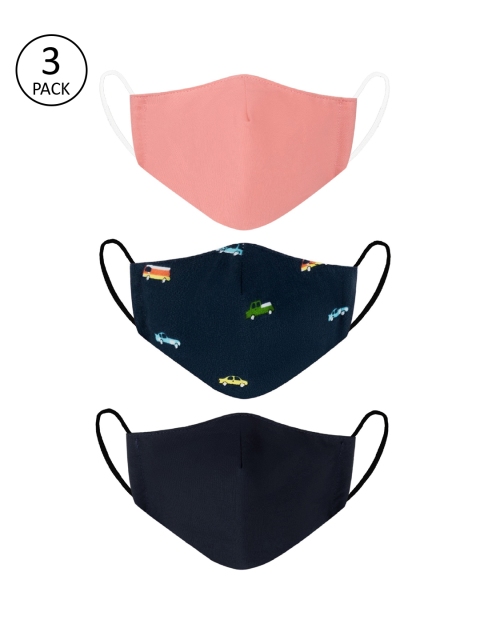 

VEA Kids Pack Of 3 3-Ply Reusable Premium Cotton Protective Outdoor Face Masks, Pink