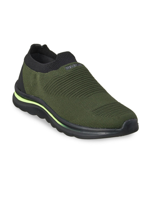 

Duke Men Olive Green Textile Running Shoes