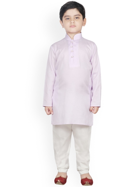 

SG YUVRAJ Boys Purple Raw Silk Kurta with Pyjamas