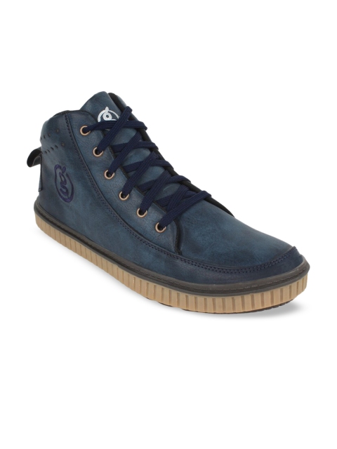 

Guava Men Navy Blue Mid-Top Flat Boots