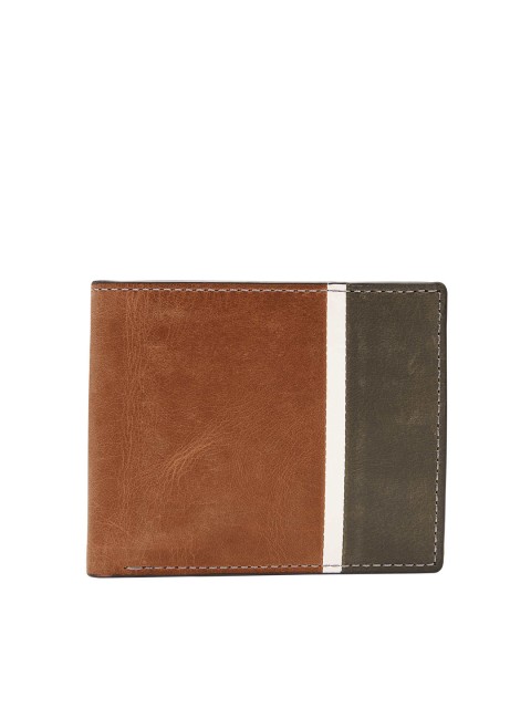 

Fossil Men Brown Striped Two Fold Wallet