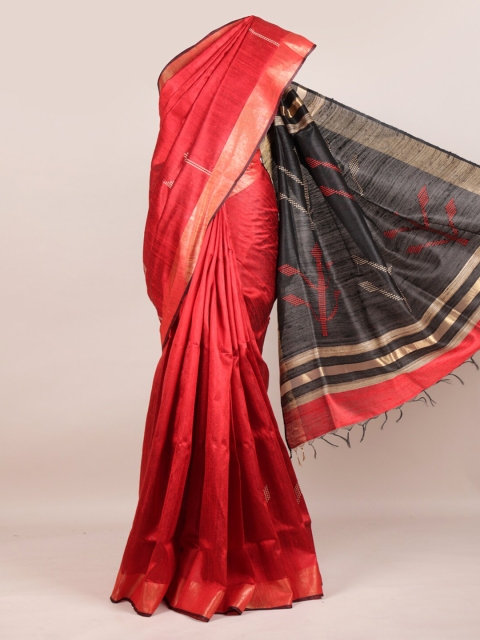 

Pothys Red Woven Design Pure Silk Saree