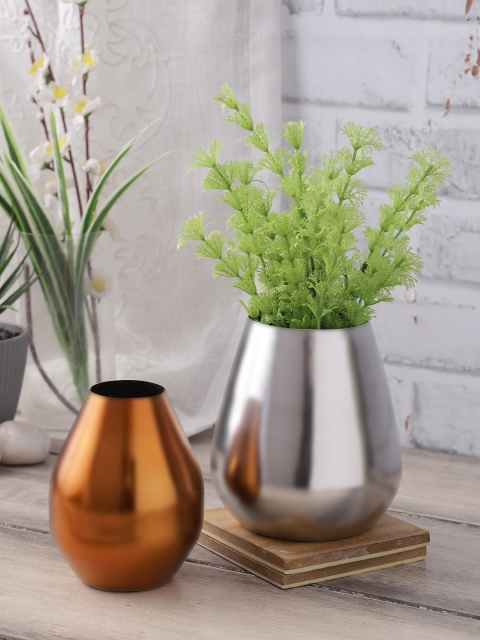 

Aapno Rajasthan Set Of 2 Solid Vases, Rose gold