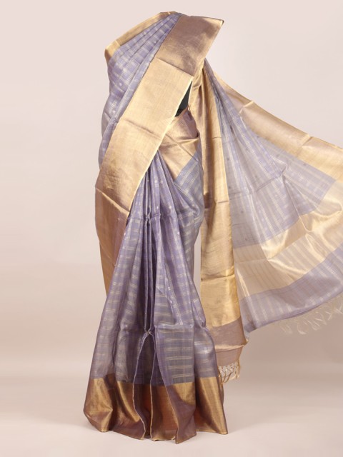 

Pothys Lavender & Gold-Toned Pure Silk Woven Design Saree