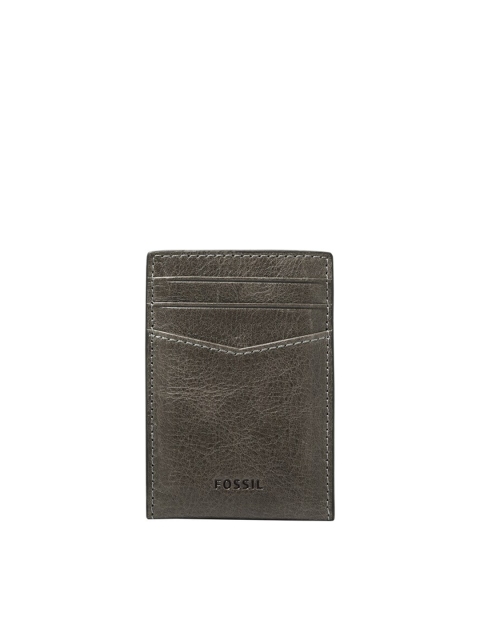 

Fossil Men Grey Textured Leather Card Holder