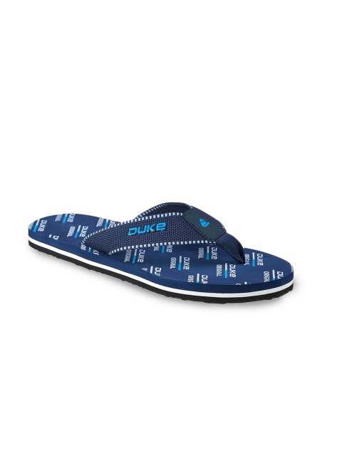 

Duke Men Navy Blue & White Printed Thong Flip-Flops