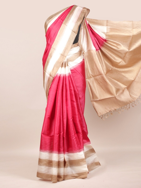 

Pothys Pink Pure Silk Saree