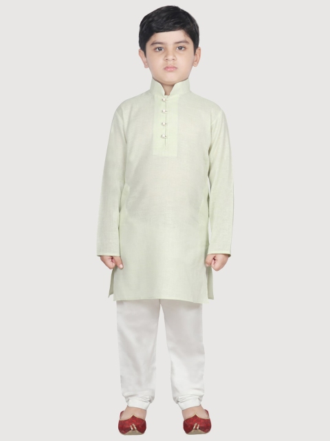 

SG YUVRAJ Boys Sea Green Pure Cotton Kurta with Pyjamas