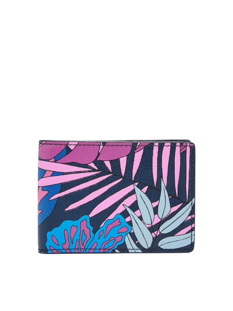 

Fossil Men Navy Blue & Pink Printed Three Fold Wallet ML4307998